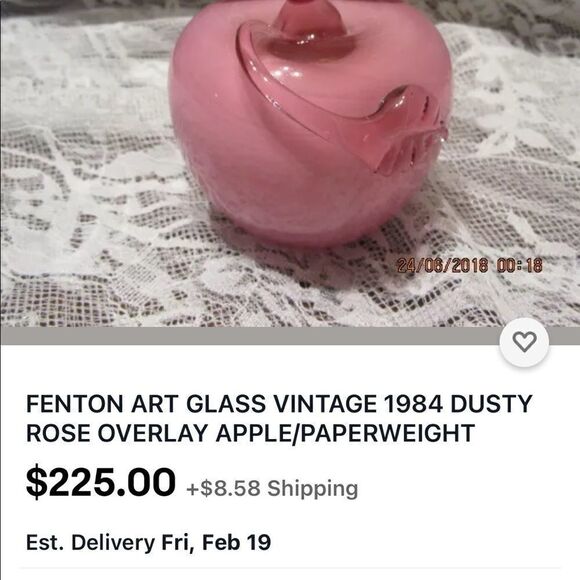 Real Fenton glass Apple  - Picture 4 of 5